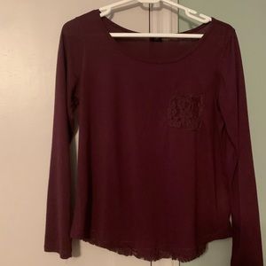 Maroon Long Sleeve Top